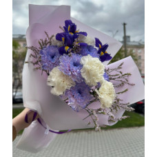 Букет фиолетовый с ирисами