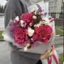 Букет с французской розой и солидаго